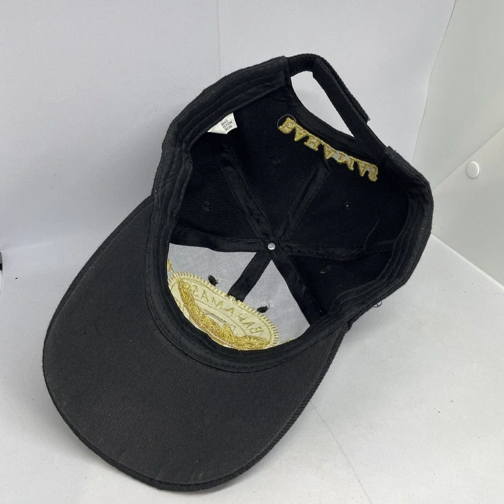 Bahamas Souvenir Baseball Cap Black Gold Embroidered Adjustable Hat Travel Gift